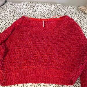 Free people Women's Red Knit Sweater